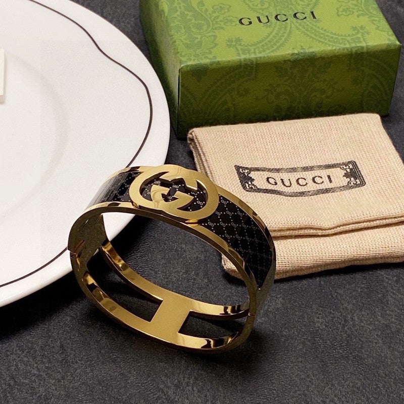 18K GG Black Gold Cuff Bracelet