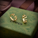 18K GG Script Earrings