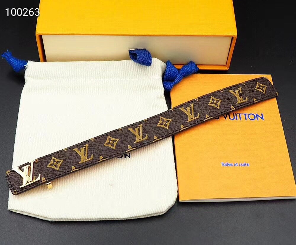 18K Louis Leather Bracelet