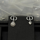 18K CD Pearl Diamond Drop Earrings