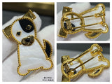 18K Lucky Animals Dog Clip Brooch