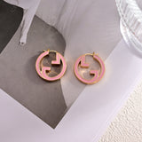 18K GG Pink Hollow Earrings
