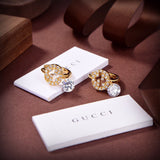 18K GG Interlocking G Diamond Earrings