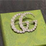 18K GG Crystal Brooch