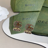 18K GG Logo Diamonds Earrings