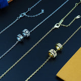 18K Louis Damier Rings Pendant Necklace