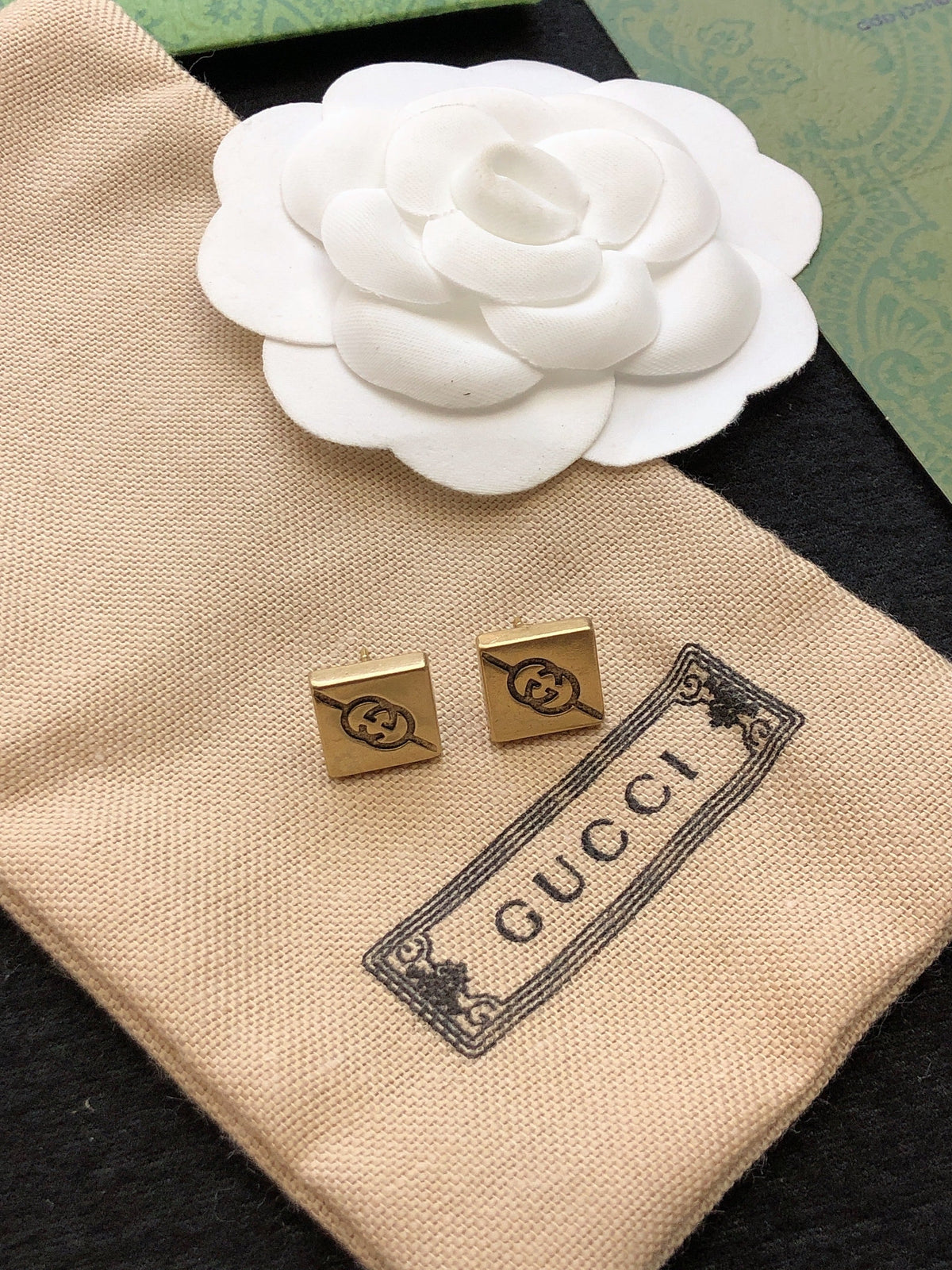 18K GG Cube Earrings