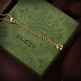 18K GG Embellished Script Letter Necklace