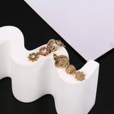 18K GG Flower Crystal Earrings