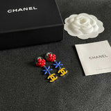 18K CC Color Camellia Earrings