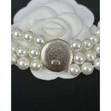 18K CC Choker Pearl Chain Necklace