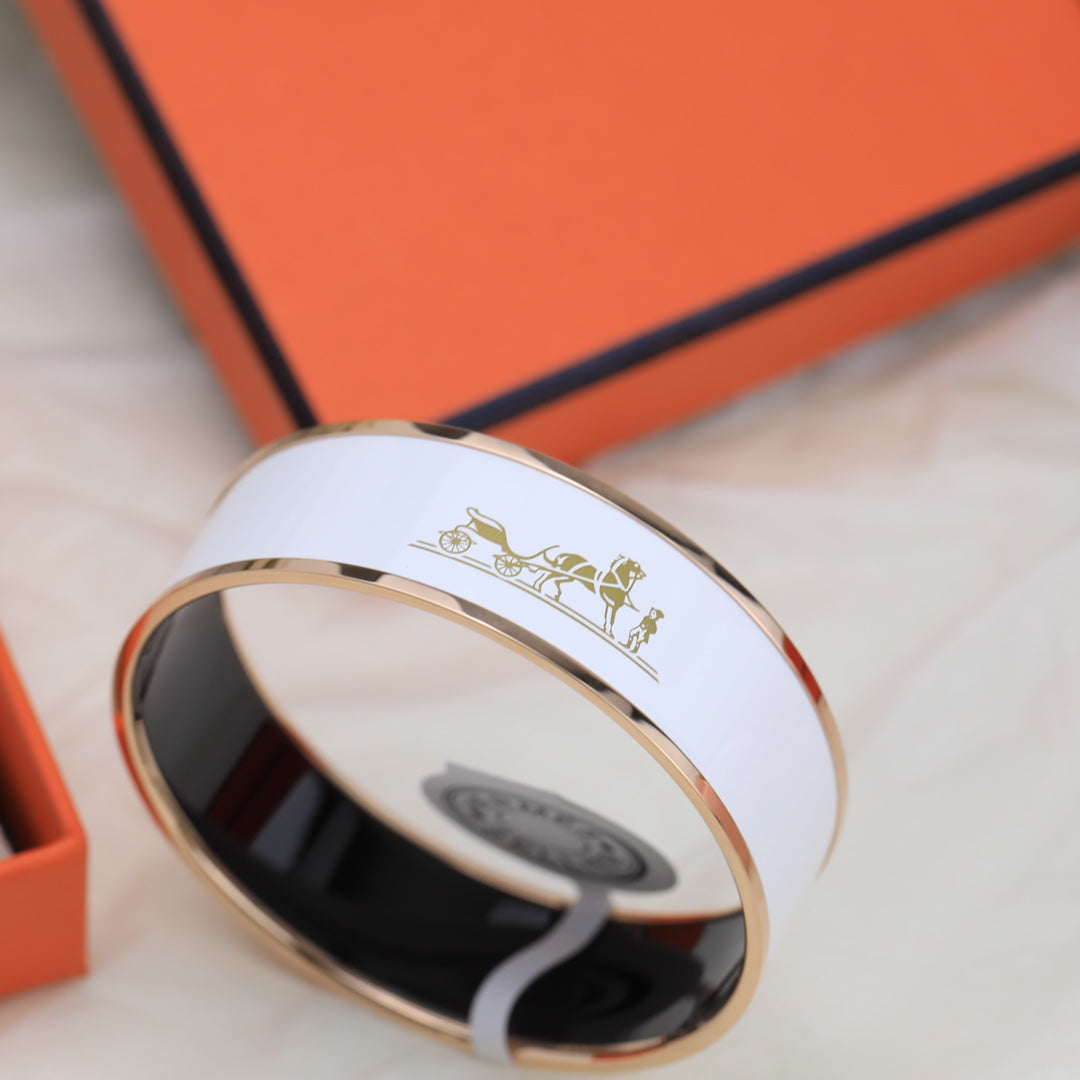 18K Enamel Cal¡§¡§che Wide Bangle H Bracelet