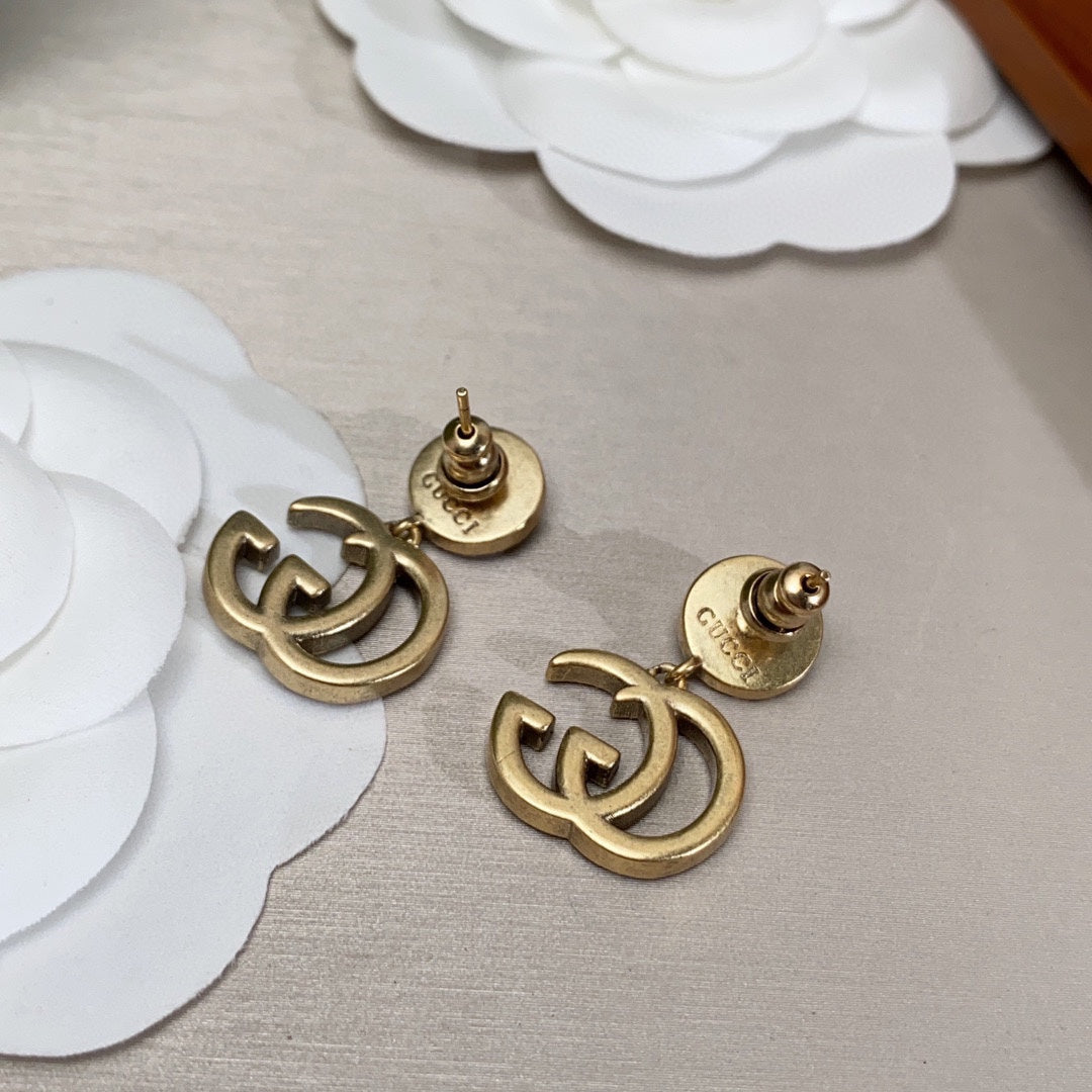18K GG Crystal Pendant Earrings