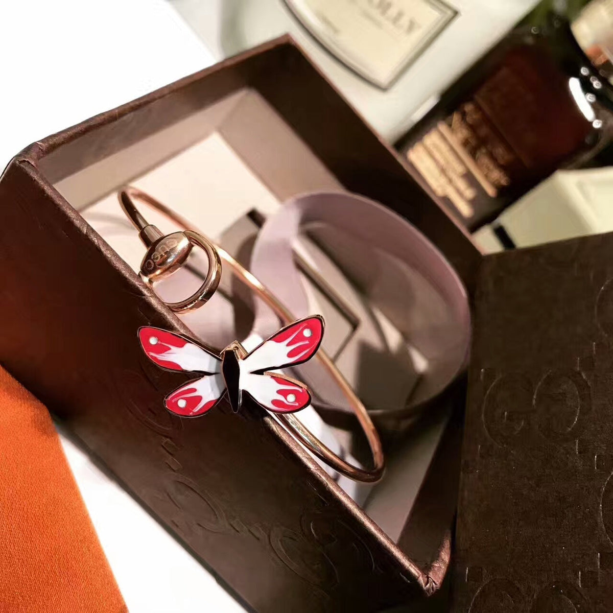 18K GG Flora Bangle Bracelet