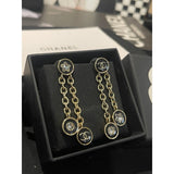 18K CC 25K Black Gold Chain Earrings