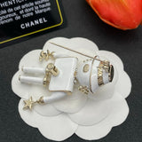 18K CC Robot Gabrielle Doll White Brooch