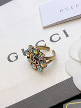 18K GG Crystal Flower Ring