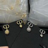 18K CD Pearl Diamond Drop Earrings