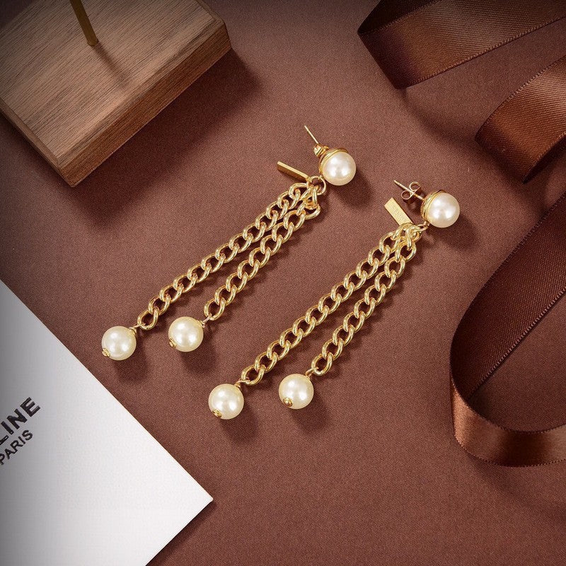 18K CE Coeur Long Earrings