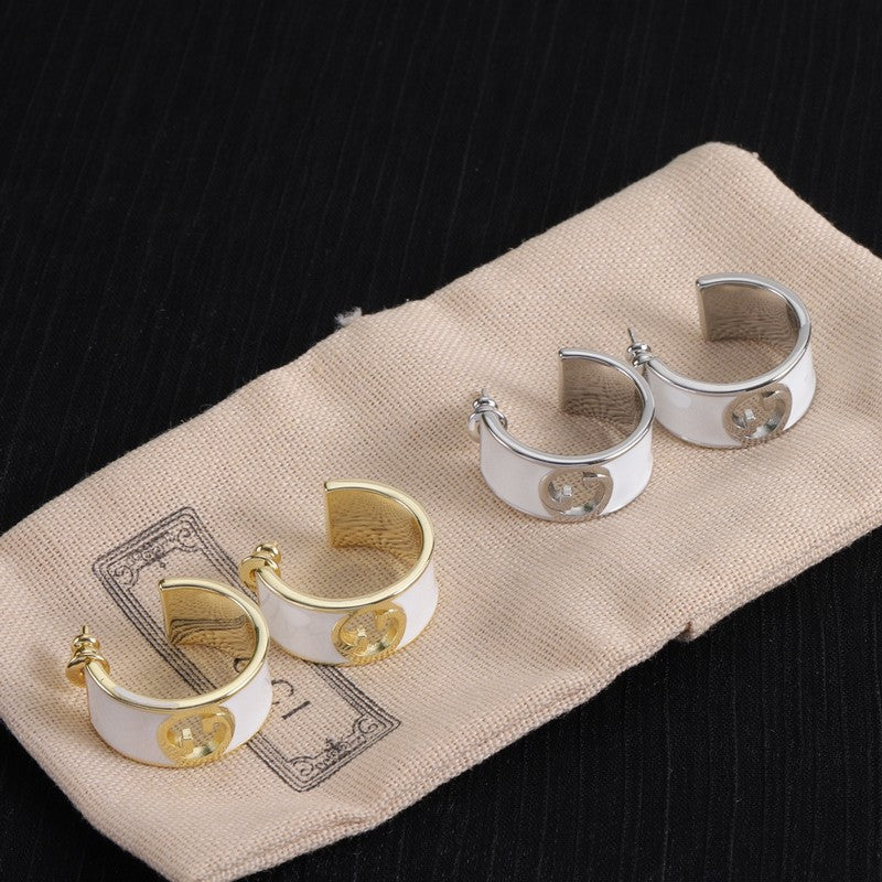 18K GG Color Enamel Earrings