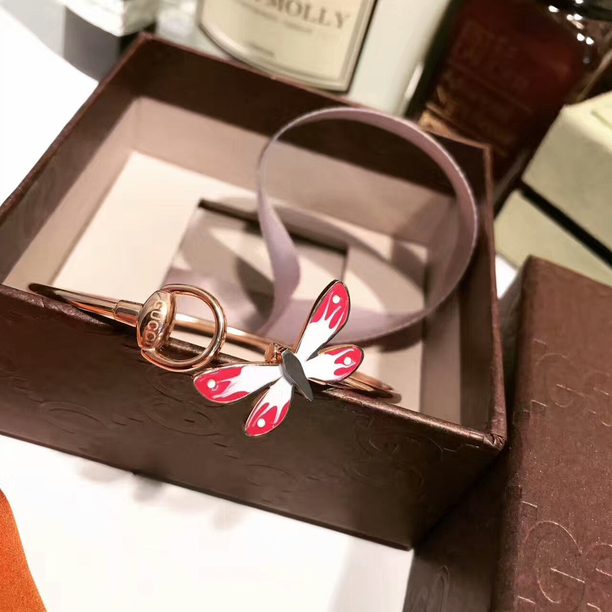18K GG Flora Bangle Bracelet