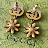 18K GG Flower Pendant Earrings