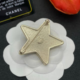 18K CC Star Gold Brooch