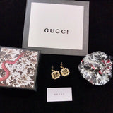 18K GG Square Pearl Earrings