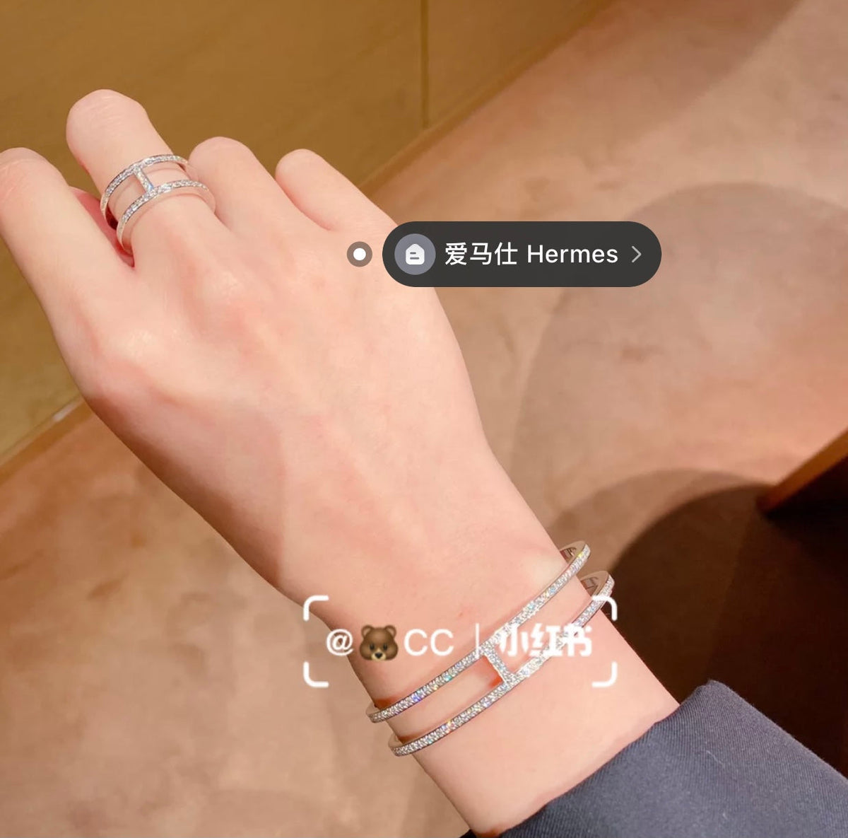 18K Ever Chain D?¡¥ancre Cuff Diamond H Bracelet