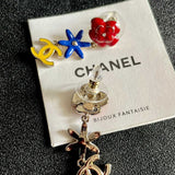 18K CC Color Camellia Earrings