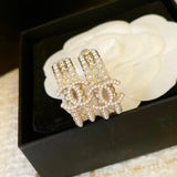 18K CC Pearls Earrings