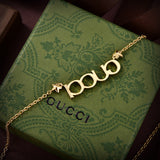 18K GG Embellished Script Letter Necklace
