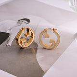 18K GG Pink Hollow Earrings