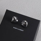 18K Saint Heart Gold Earrings