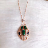 18K BV Serpenti Malachite Necklace