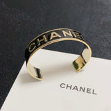 18K CC Open Wide Cuff Bracelet