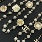 18K CC Red Crystal Pearl Long Necklace