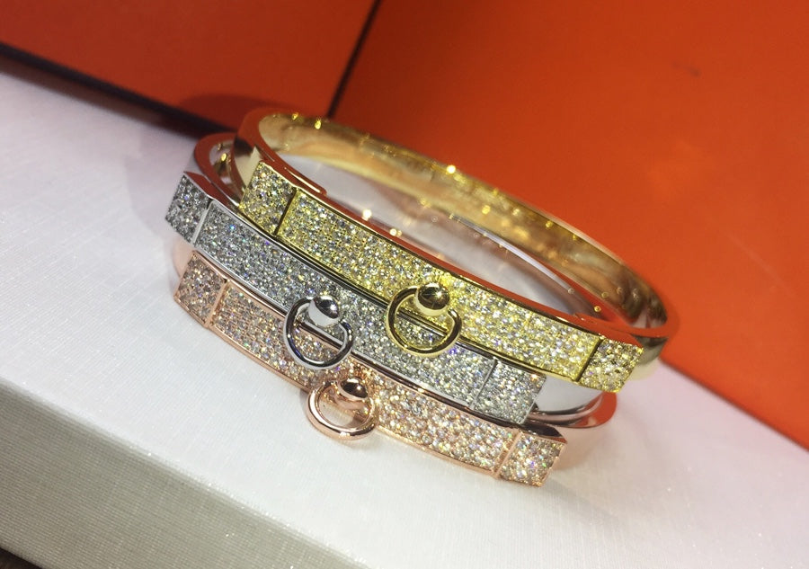 18K Collier De Chien Diamond H Bracelet