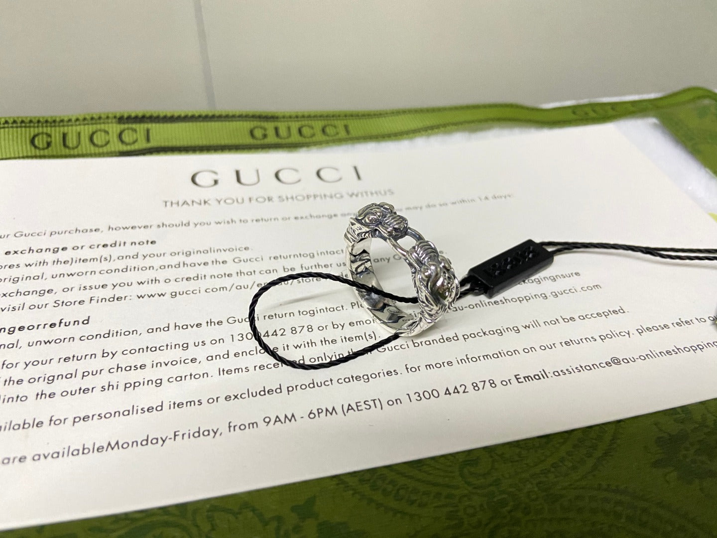 GG Tiger Head Chain Ring