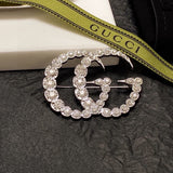 18K GG Crystal Brooch