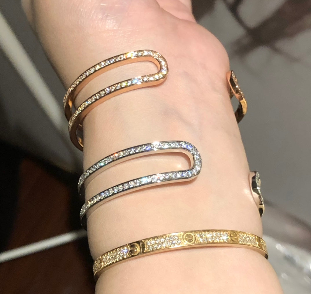 18K Ever Chain D?¡¥ancre Cuff Diamond H Bracelet