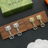 18K GG Tiger Drop Earrings