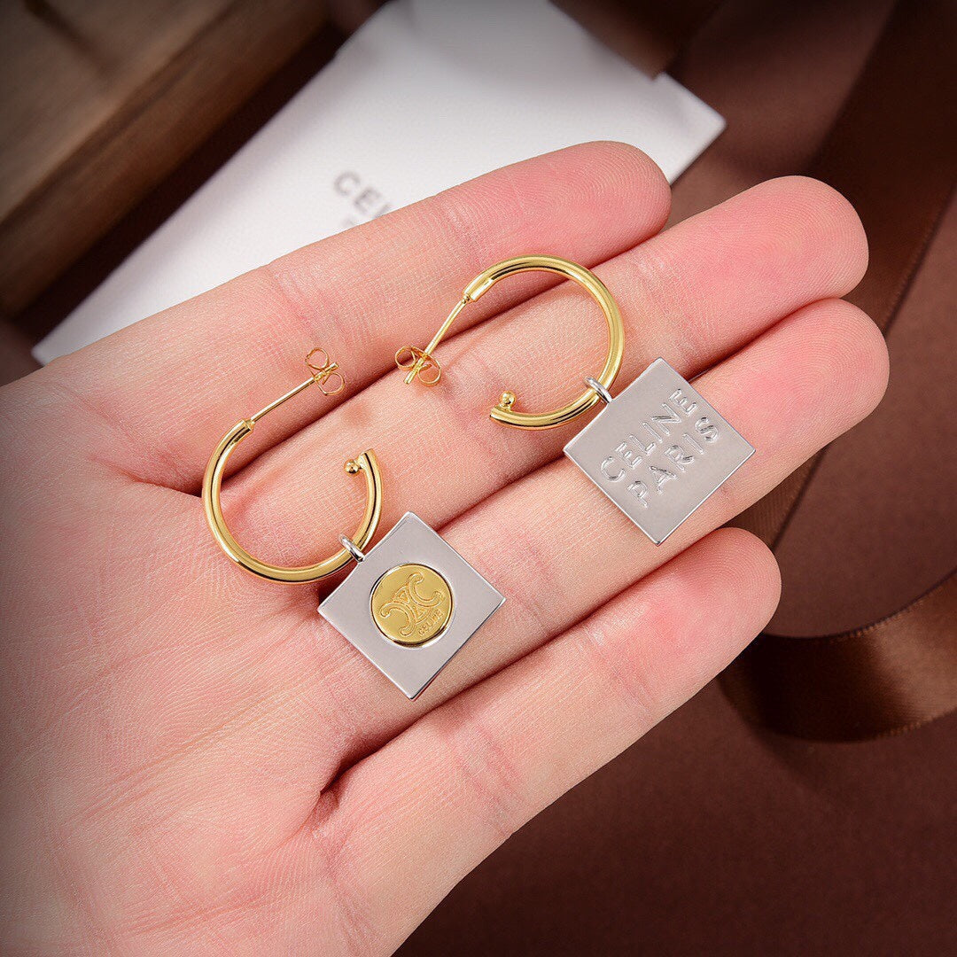 18K Triomphe Hoops Earrings