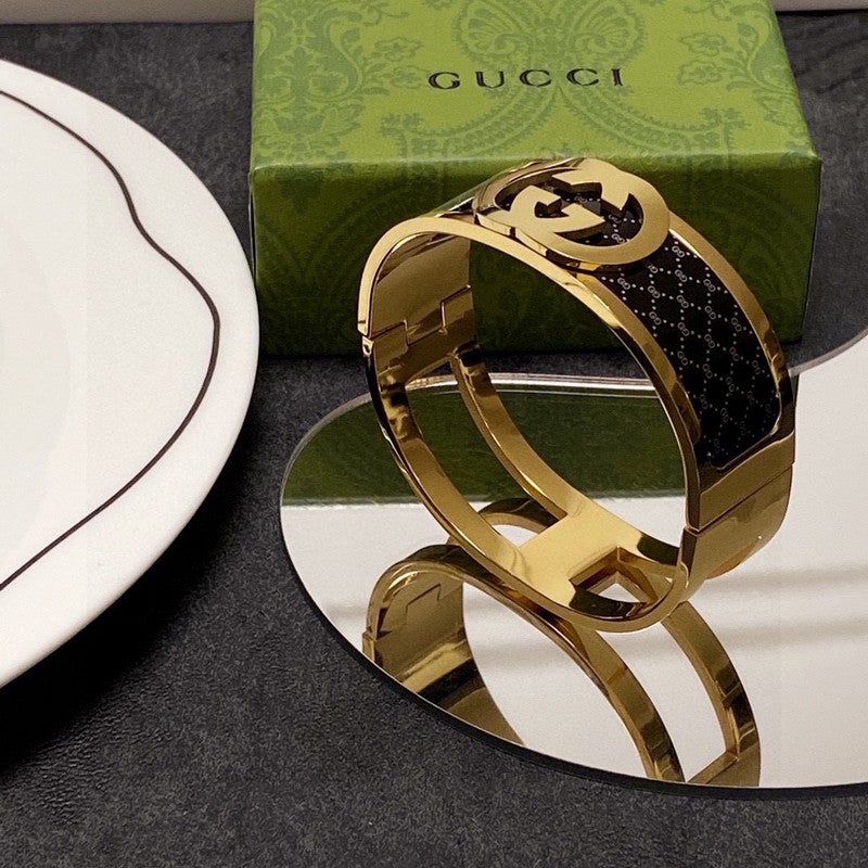 18K GG Black Gold Cuff Bracelet