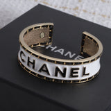 18K CC White Cuff Bracelet