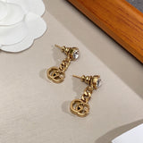 18K GG Crystal Chain Earrings