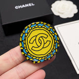 18K CC Color Brooch