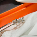18K Vine Flower Dewdrops Diamond H Ring