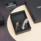 18K CC 26C Black & White Leather Bracelet