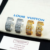 18K Louis Pave Diamond Hoop Earrings